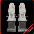 Beautiful White Marble Lion Head Stone Statue Sculptures For Sale YL-D142